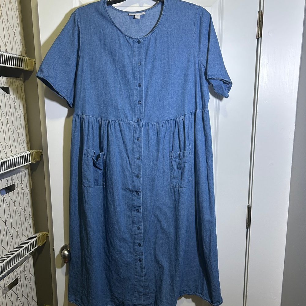 Woman Within Blue Midi Dress